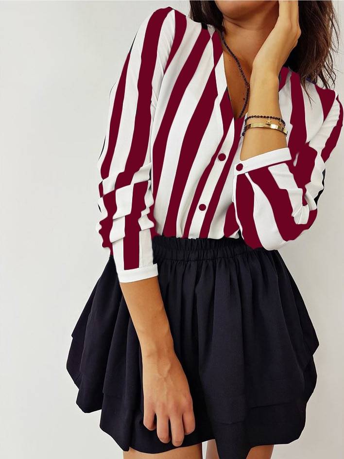 Women’s Striped Blouse - Women’s Clothing & Accessories - Shirts & Tops - 10 - 2024