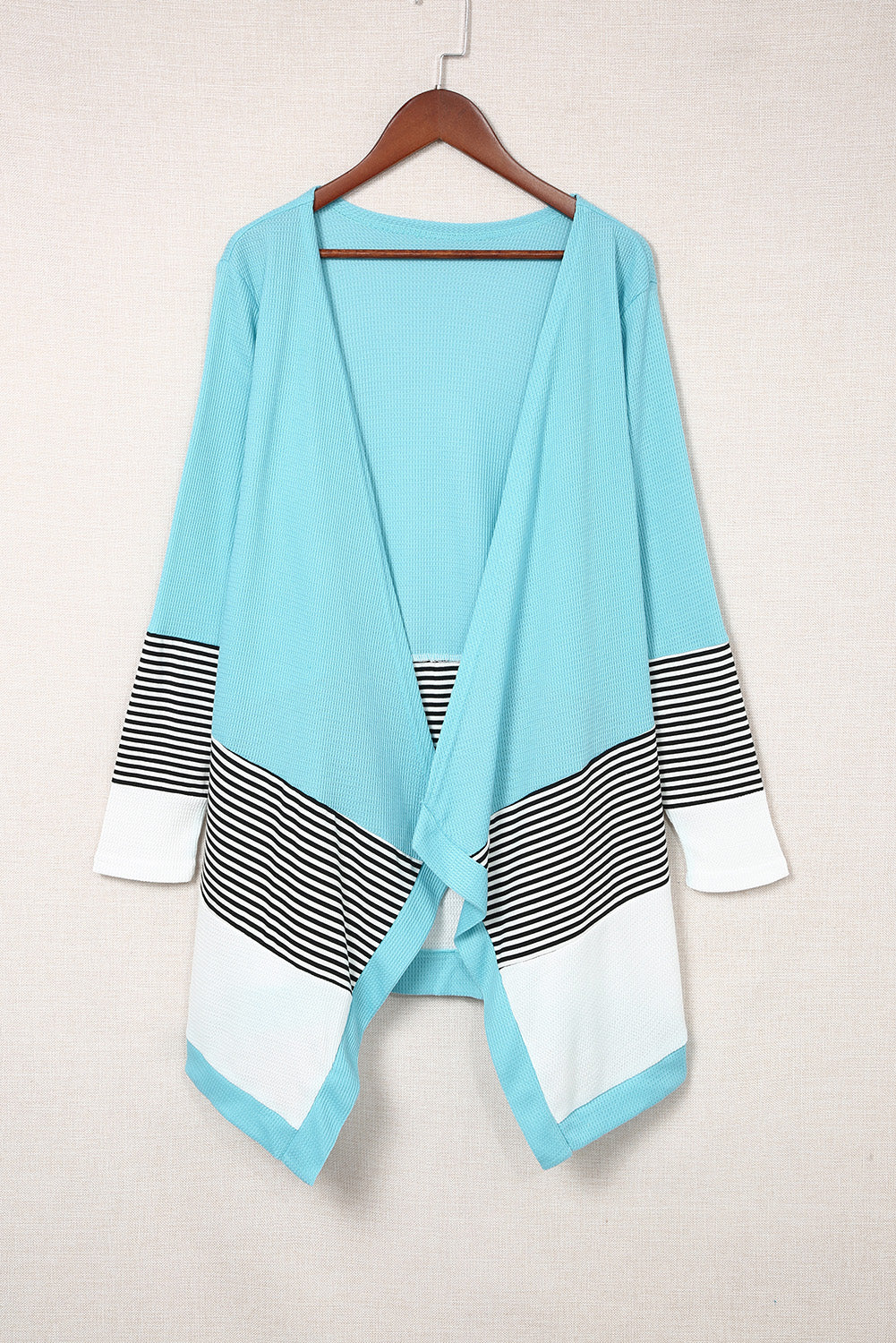 Striped Color Block Open Front Cardigan - Women’s Clothing & Accessories - Shirts & Tops - 5 - 2024