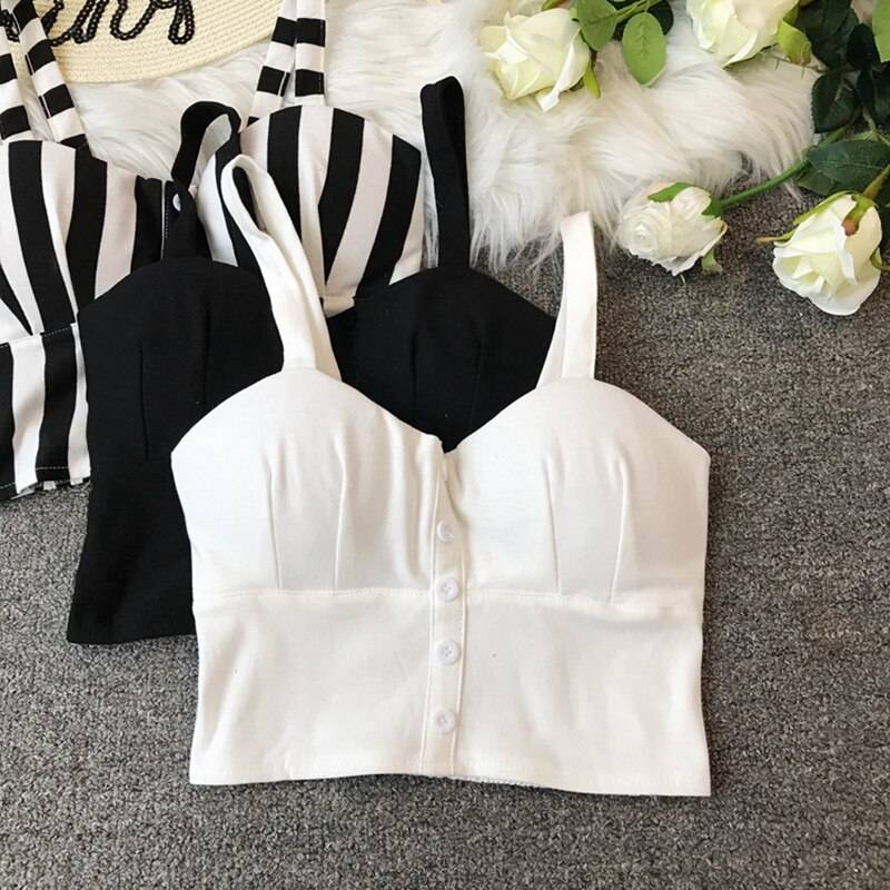 Striped Crop Top - White / 3XL - Women’s Clothing & Accessories - Clothing - 16 - 2024