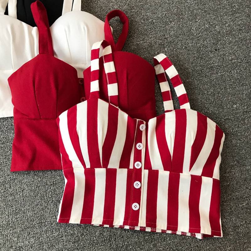 Striped Crop Top - White/Red / 3XL - Women’s Clothing & Accessories - Clothing - 19 - 2024