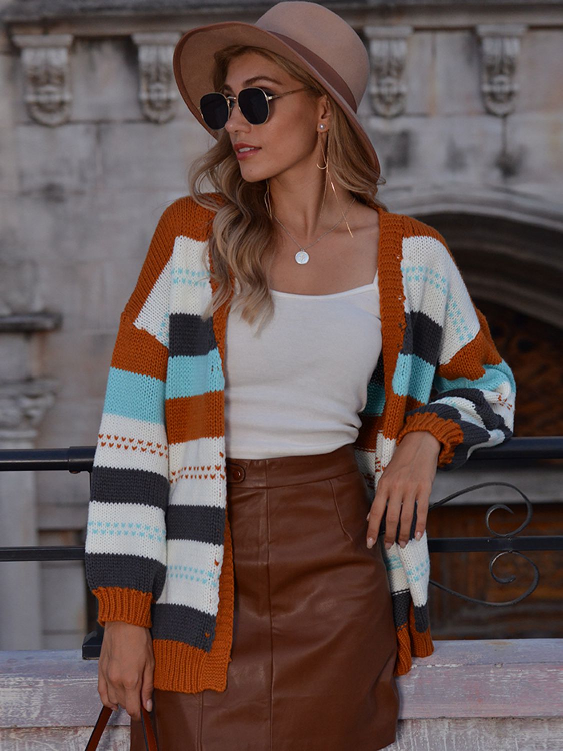 Striped Drop Shoulder Open Front Cardigan - Stripe / S - Women’s Clothing & Accessories - Shirts & Tops - 1 - 2024