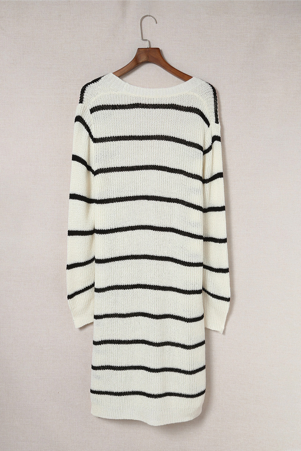 Striped Open Front Rib-Knit Duster Cardigan - Women’s Clothing & Accessories - Shirts & Tops - 11 - 2024