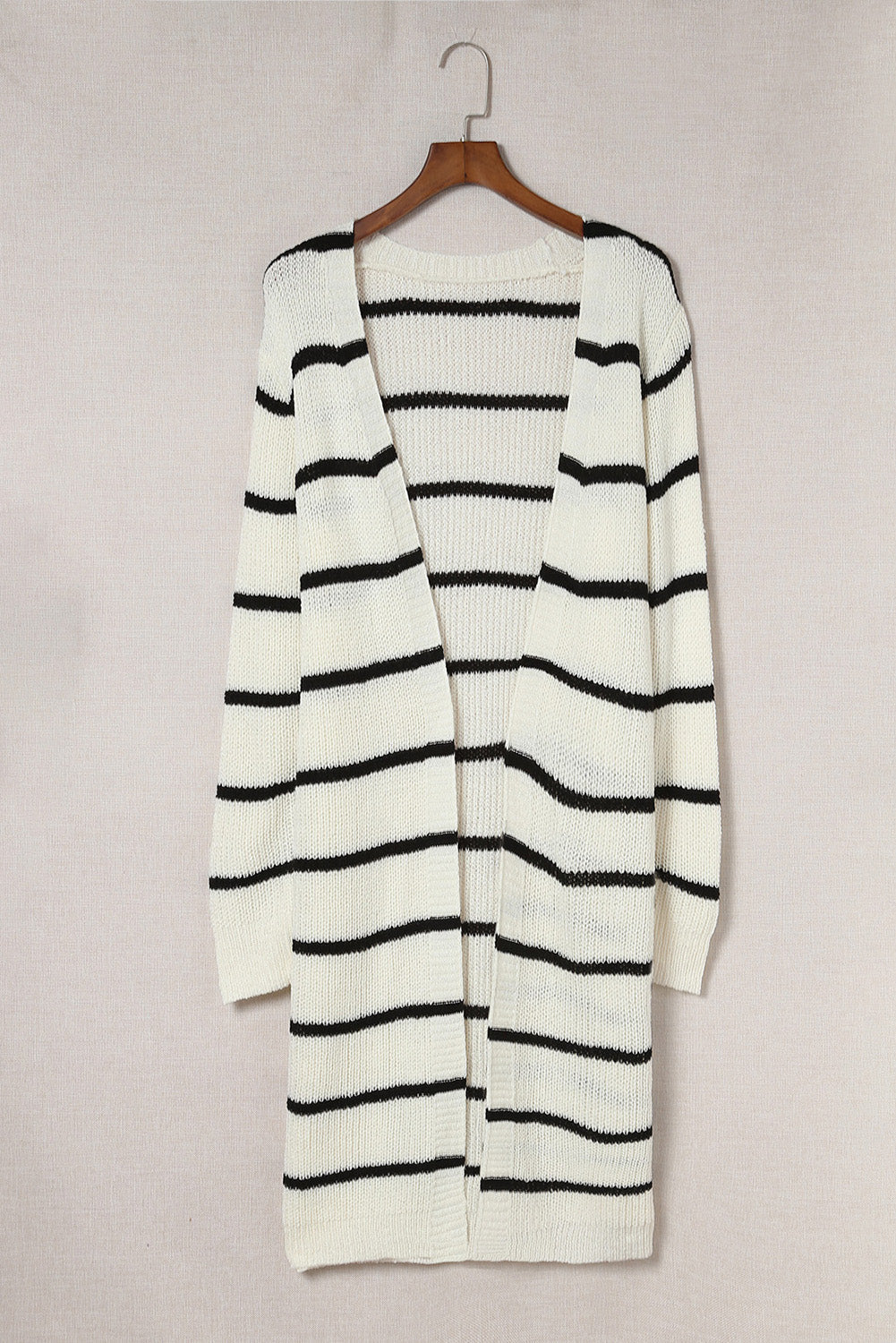 Striped Open Front Rib-Knit Duster Cardigan - Women’s Clothing & Accessories - Shirts & Tops - 10 - 2024