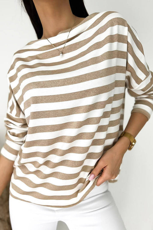 Striped Round Neck Long Sleeve Blouse - Striped / S - Women’s Clothing & Accessories - Shirts & Tops - 1 - 2024