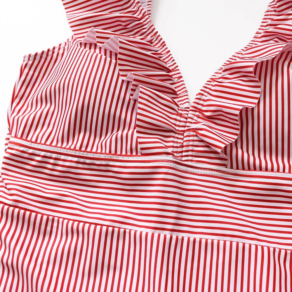 Striped Ruffled Swimsuit - Women’s Clothing & Accessories - Clothing - 24 - 2024