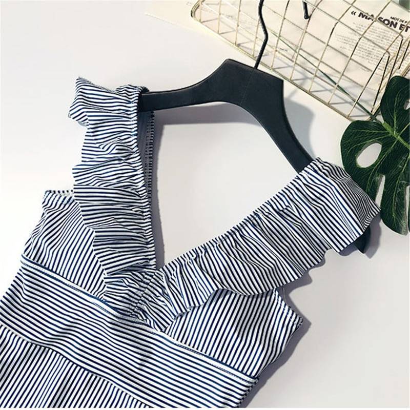 Striped Ruffled Swimsuit - Women’s Clothing & Accessories - Clothing - 17 - 2024