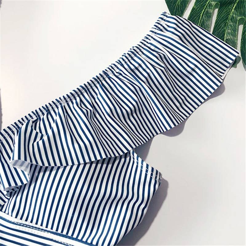 Striped Ruffled Swimsuit - Women’s Clothing & Accessories - Clothing - 18 - 2024