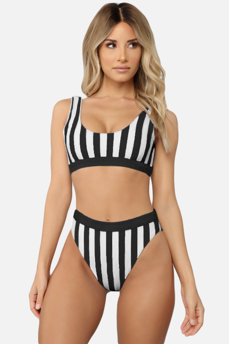 Striped Tank High Waist Bikini - Women’s Clothing & Accessories - Swimwear - 8 - 2024