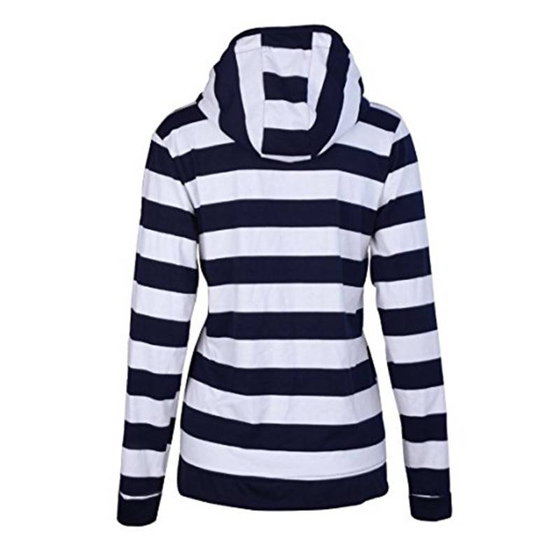 Striped Zip Up Hoodie - Women’s Clothing & Accessories - Shirts & Tops - 15 - 2024
