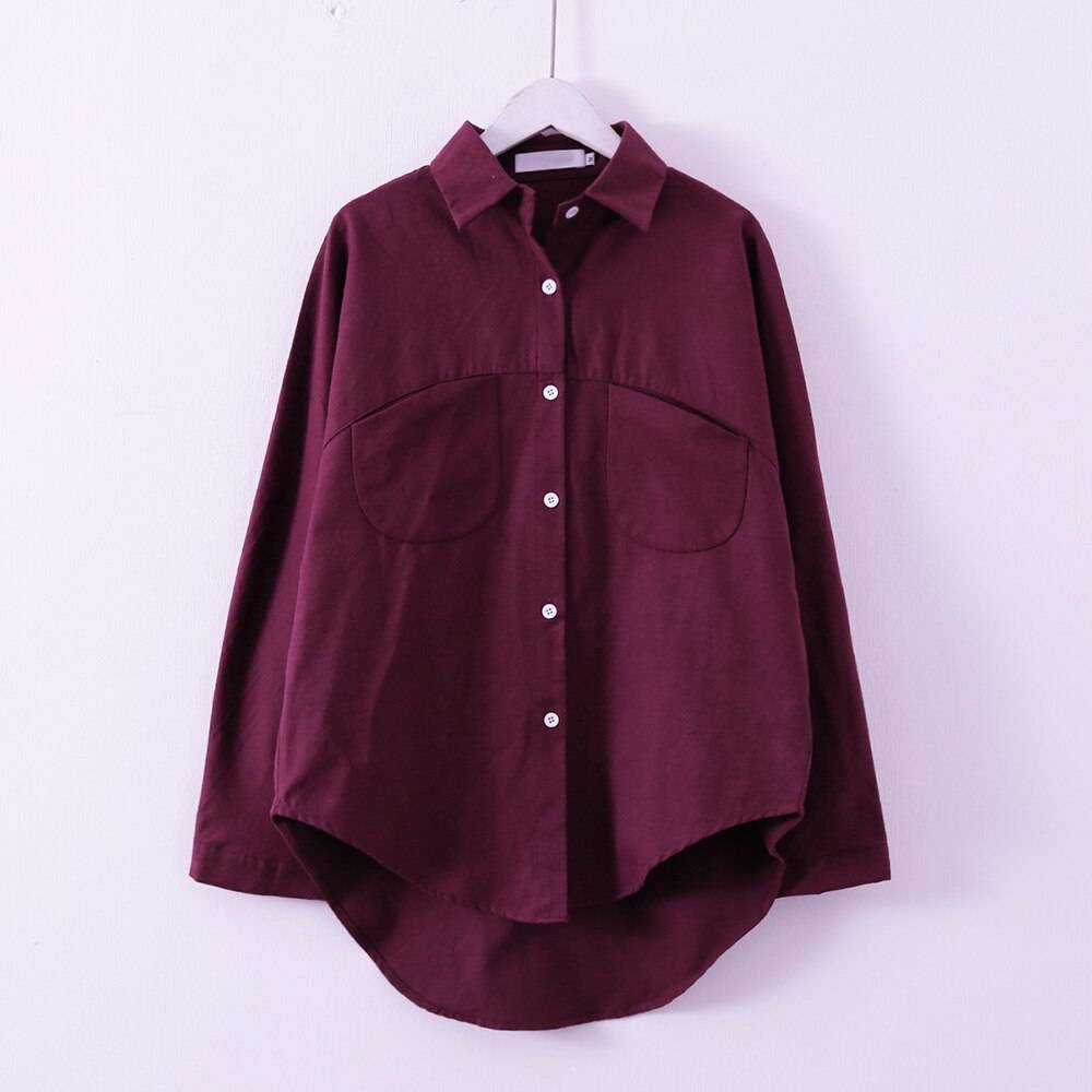 Women’s Summer Long Sleeved Blouse - L / Burgundy - Women’s Clothing & Accessories - Shirts & Tops - 8 - 2024