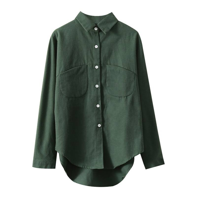 Women’s Summer Long Sleeved Blouse - L / Forest Green - Women’s Clothing & Accessories - Shirts & Tops - 11 - 2024