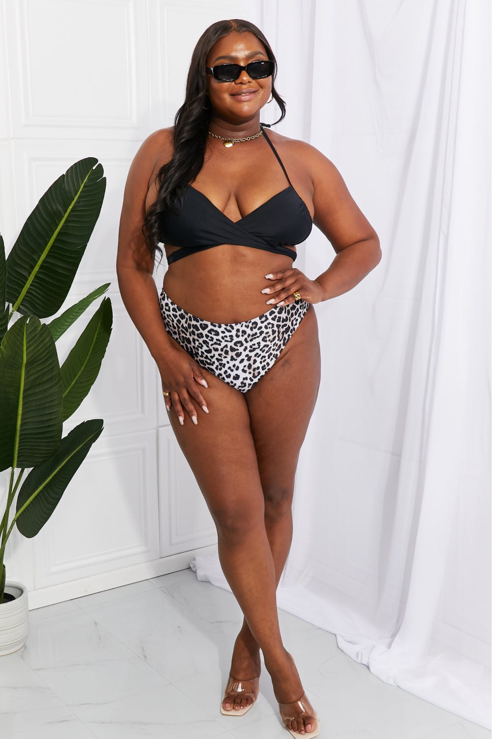 Summer Splash Halter Bikini Set in Black - Women’s Clothing & Accessories - Swimwear - 4 - 2024