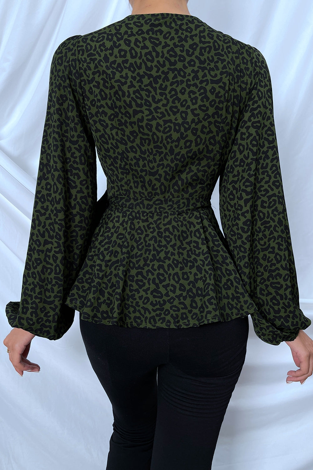 Surplice Neck Leopard Print Side Tie Blouse - Women’s Clothing & Accessories - Shirts & Tops - 2 - 2024