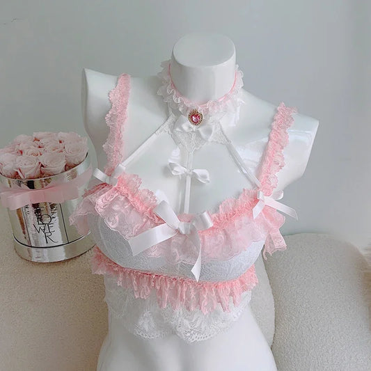 Sweet Lolita Lace Bow Crop Top - White / One Size - Women’s Clothing & Accessories - Costume Sets - 2 - 2024