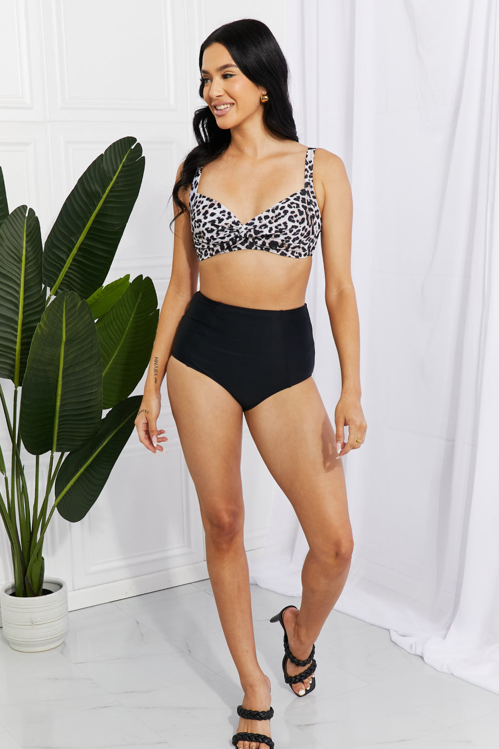 Take A Dip Twist High-Rise Bikini in Leopard - Women’s Clothing & Accessories - Swimwear - 4 - 2024