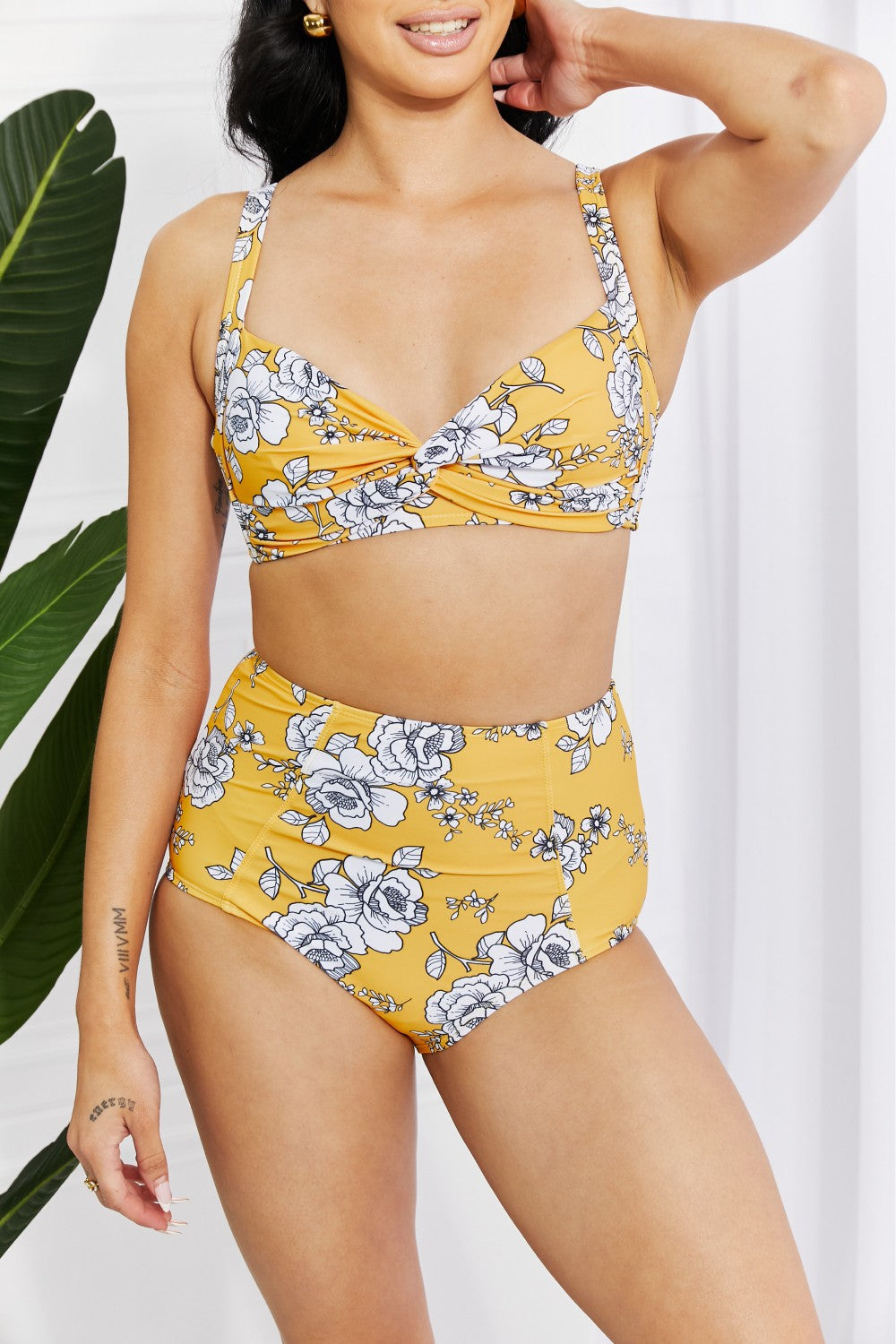 Take A Dip Twist High-Rise Bikini in Mustard - Women’s Clothing & Accessories - Swimwear - 9 - 2024