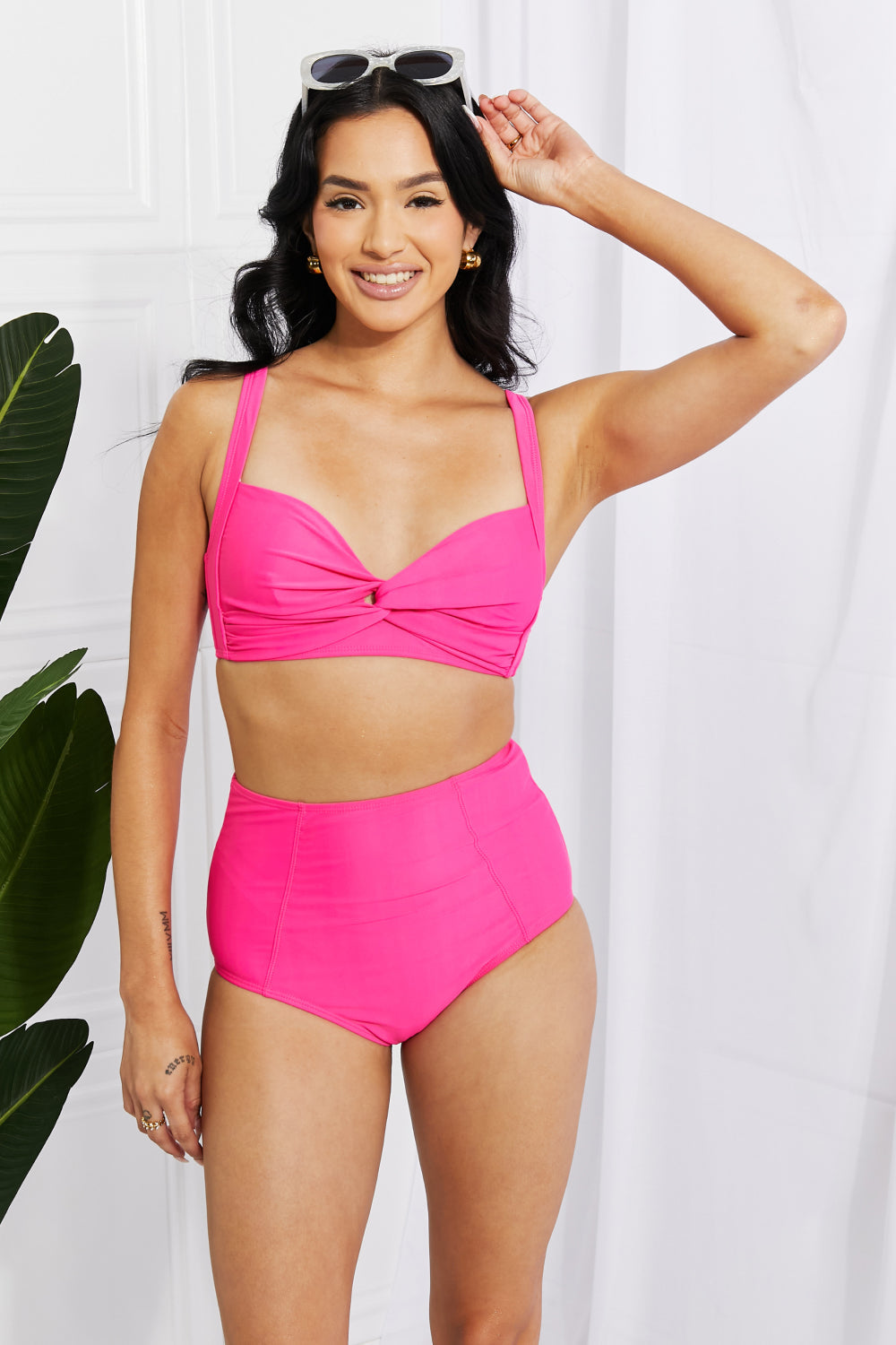 Take A Dip Twist High-Rise Bikini in Pink - Pink / S - Women’s Clothing & Accessories - Swimwear - 1 - 2024