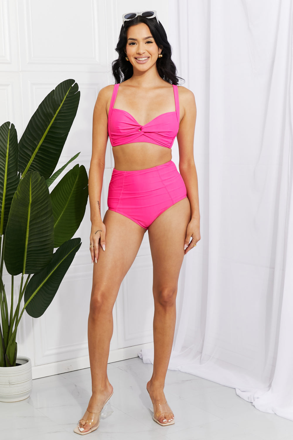 Take A Dip Twist High-Rise Bikini in Pink - Women’s Clothing & Accessories - Swimwear - 4 - 2024