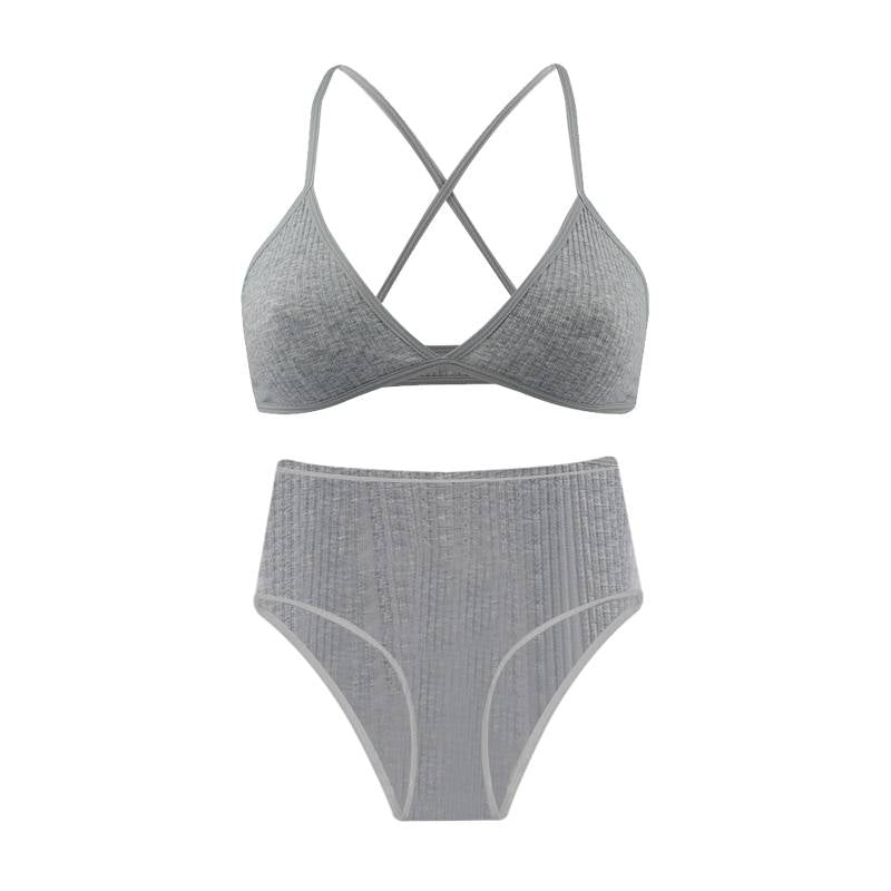Thin Cotton Underwear Set - Gray Bra set1 / S - Women’s Clothing & Accessories - Underwear - 29 - 2024