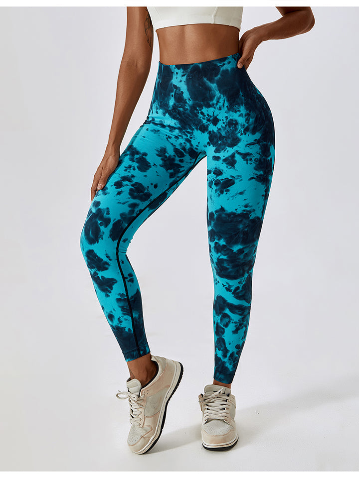 Tie Dye Wide Waistband Active Leggings - Women’s Clothing & Accessories - Pants - 8 - 2024