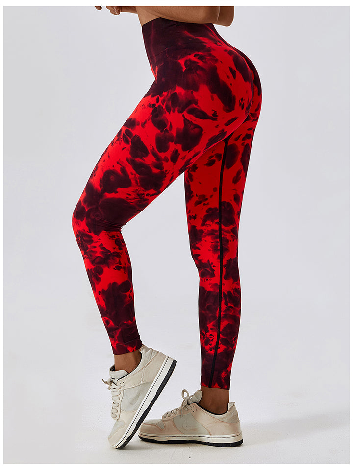 Tie Dye Wide Waistband Active Leggings - Women’s Clothing & Accessories - Pants - 14 - 2024