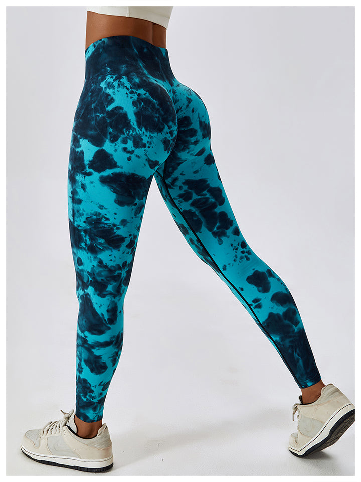 Tie Dye Wide Waistband Active Leggings - Women’s Clothing & Accessories - Pants - 9 - 2024