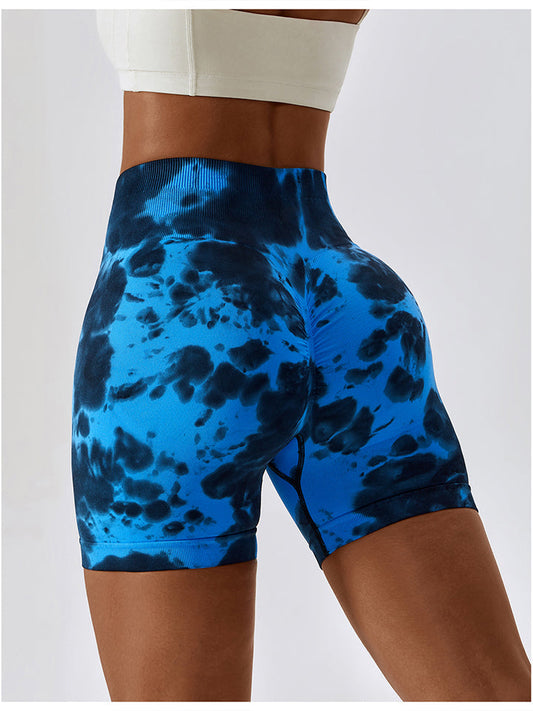 Tie Dye Wide Waistband Sports Shorts - Blue / S - Women’s Clothing & Accessories - Shorts - 1 - 2024