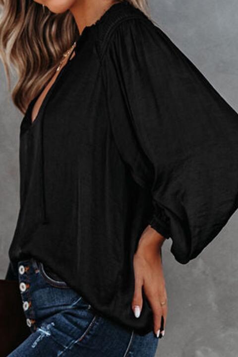 Tie Neck Long Sleeve Blouse - Women’s Clothing & Accessories - Shirts & Tops - 5 - 2024