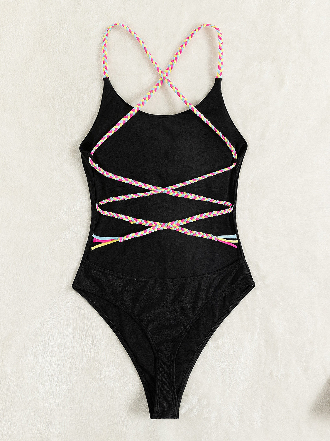 Tied Braided Strap Scoop Neck One-Piece Swimwear - Women’s Clothing & Accessories - Swimwear - 3 - 2024