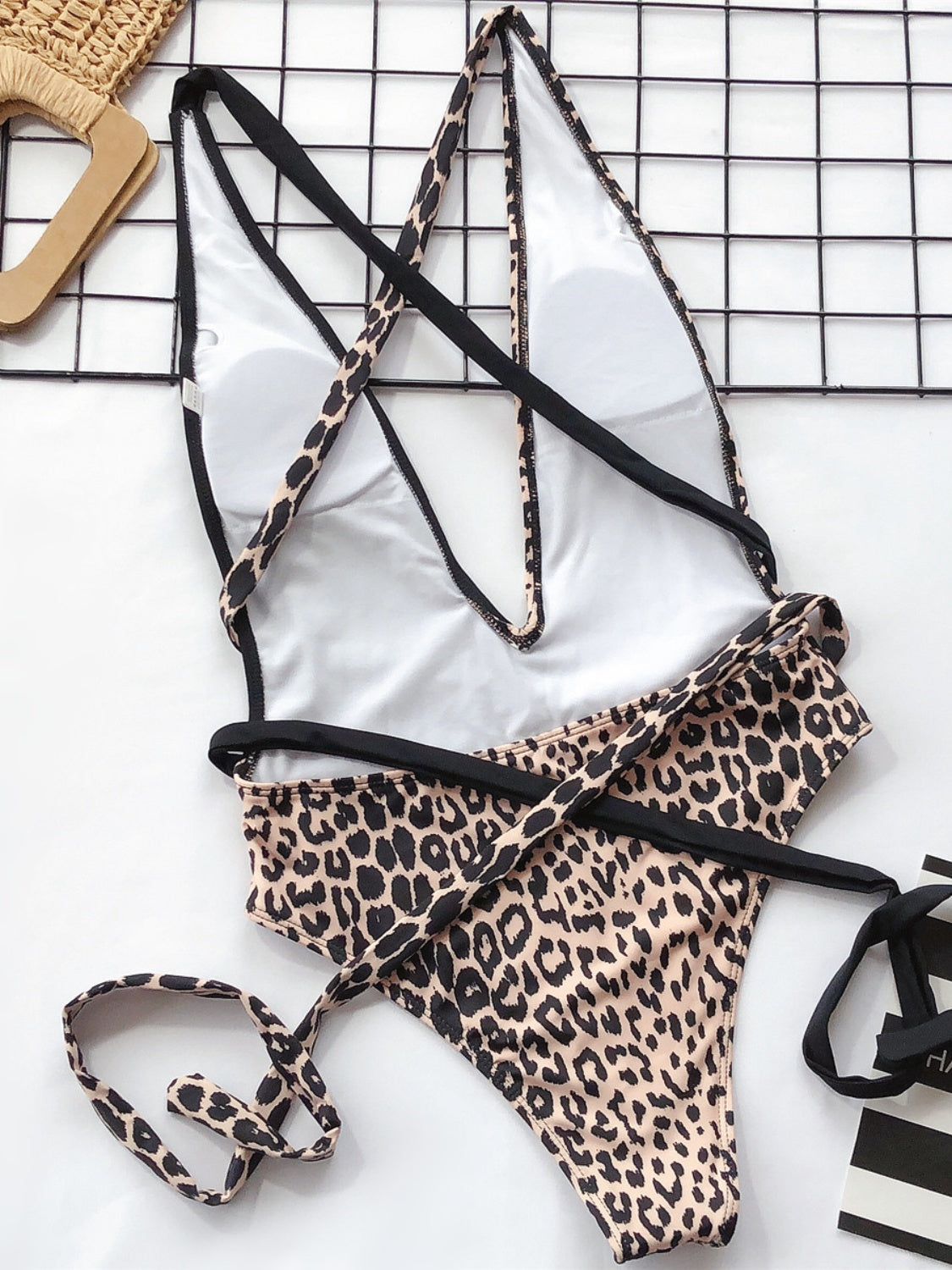 Tied Leopard Plunge One-Piece Swimwear - Women’s Clothing & Accessories - Swimwear - 15 - 2024