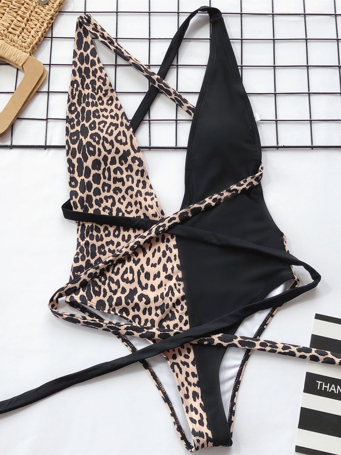Tied Leopard Plunge One-Piece Swimwear - Women’s Clothing & Accessories - Swimwear - 14 - 2024
