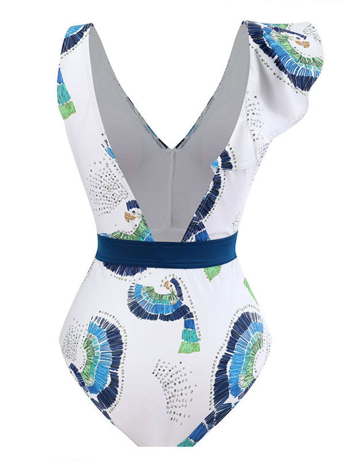 Tied Printed V-Neck Sleeveless One-Piece Swimwear - Women’s Clothing & Accessories - Swimwear - 13 - 2024