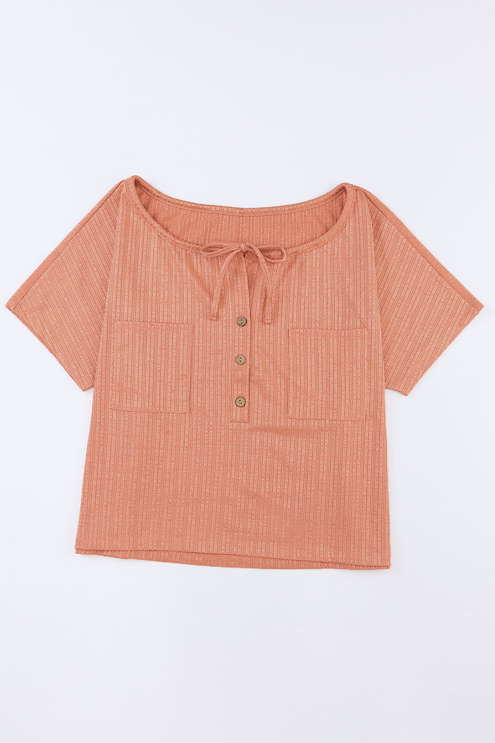 Tied Round Neck Buttoned Top - Women’s Clothing & Accessories - Shirts & Tops - 5 - 2024