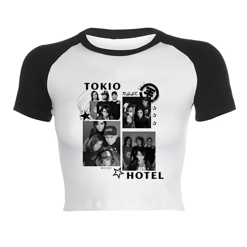 Tokio Hotel Short Sleeve Crop Top - H227 / L - Women’s Clothing & Accessories - Shirts & Tops - 3 - 2024