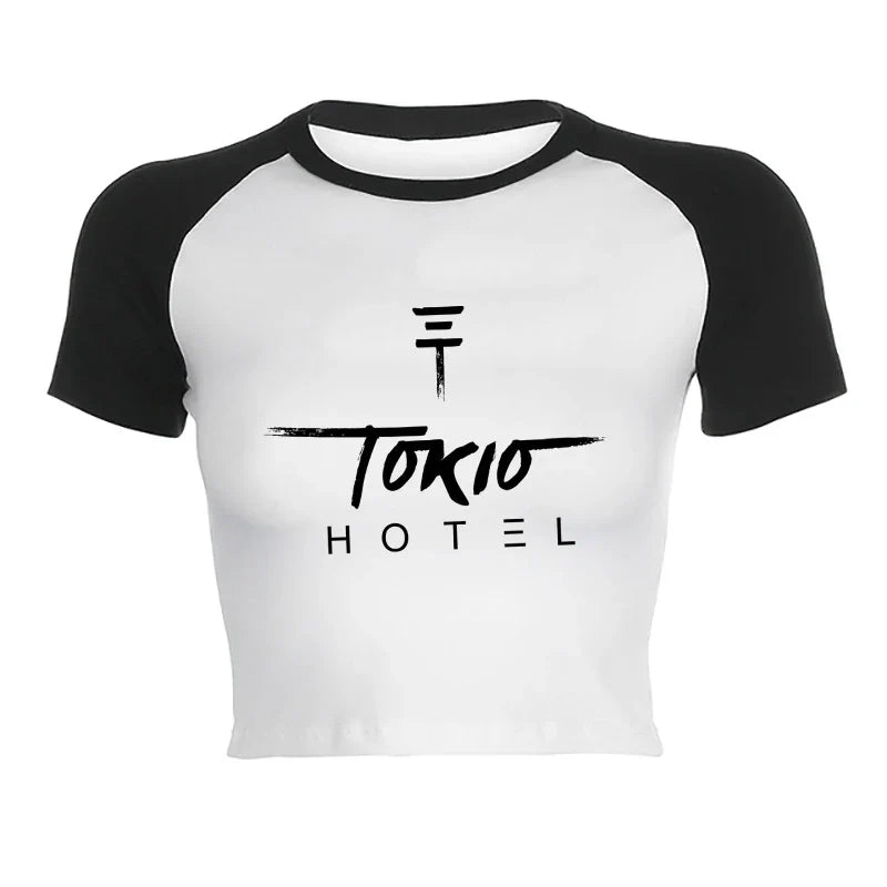 Tokio Hotel Short Sleeve Crop Top - H232 / M - Women’s Clothing & Accessories - Shirts & Tops - 6 - 2024