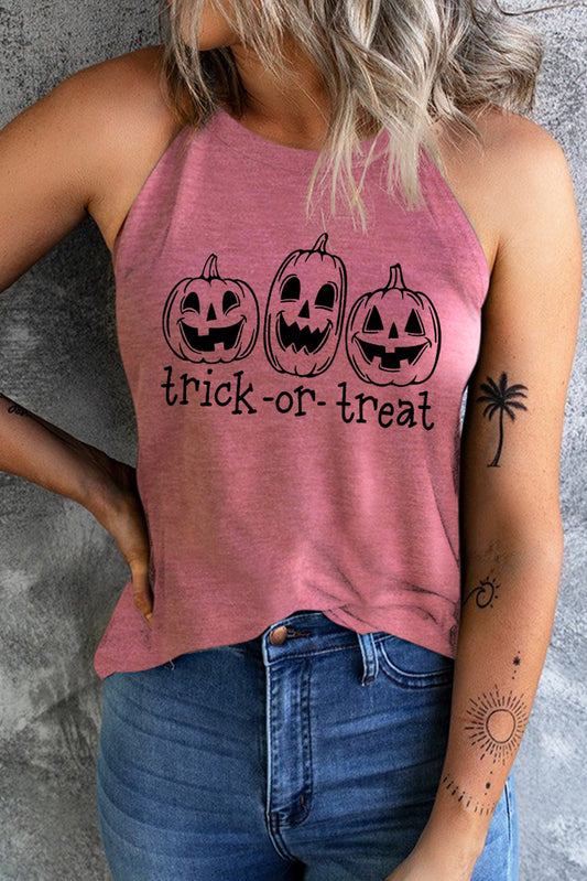 TRICK OR TREAT Graphic Tank Top - Pink / XS - Women’s Clothing & Accessories - Shirts & Tops - 1 - 2024