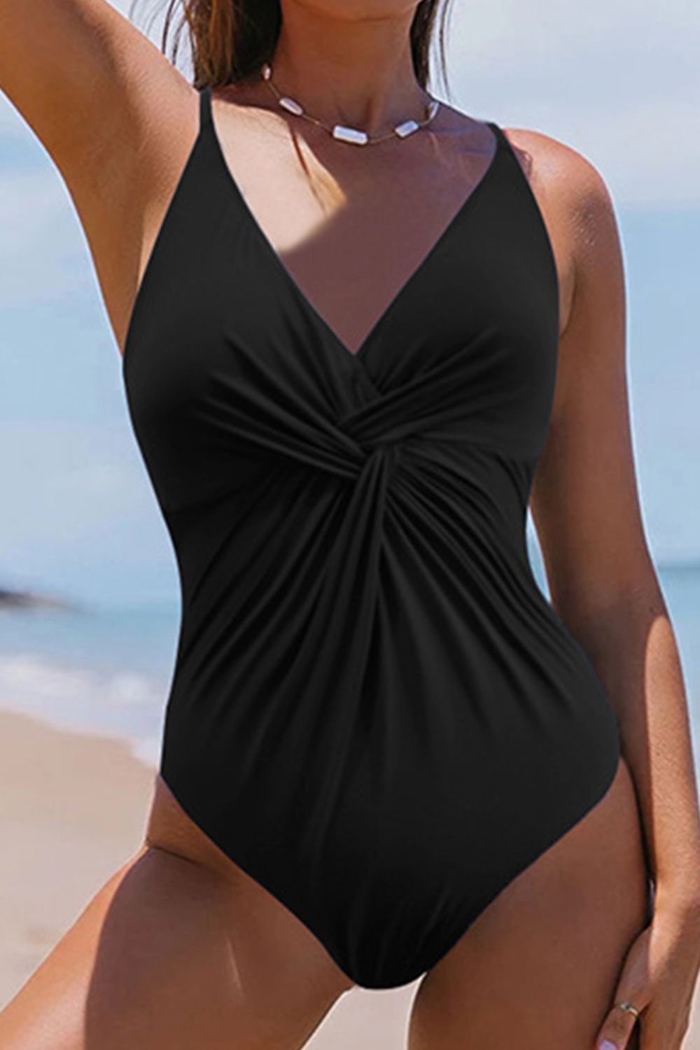 Twisted Crisscross V-Neck One-Piece Swimwear - Women’s Clothing & Accessories - Swimwear - 3 - 2024