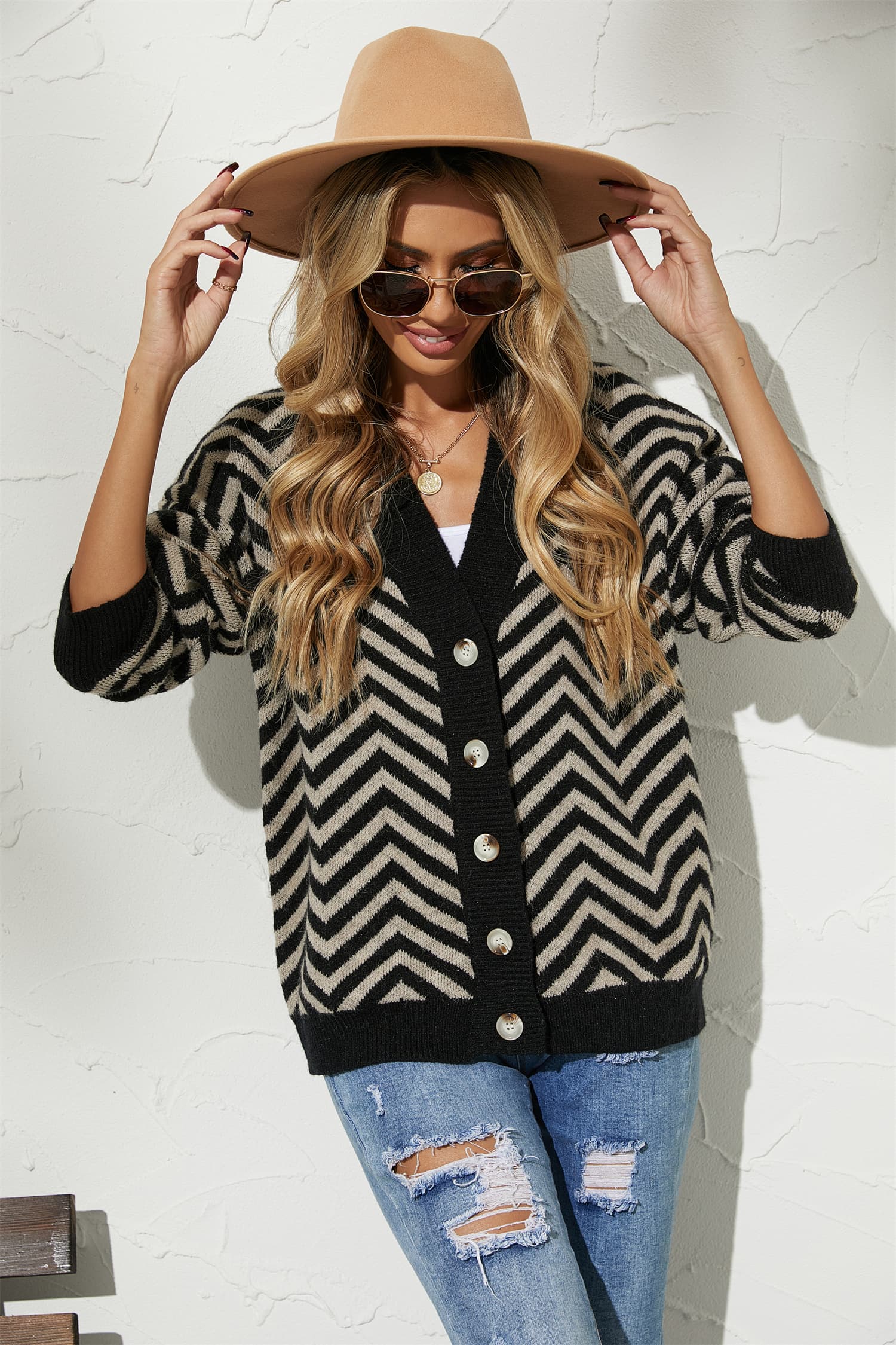 V-Neck Button-Down Cardigan - Women’s Clothing & Accessories - Shirts & Tops - 4 - 2024