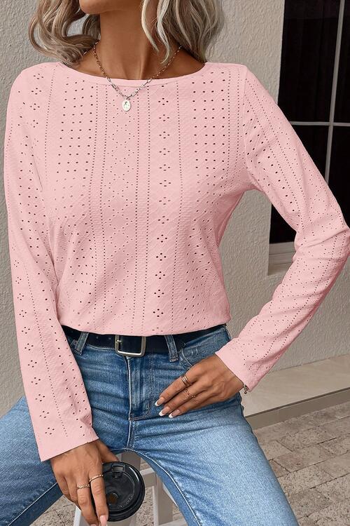 V-Neck Lace Detail Long Sleeve Blouse - Blush Pink / S - Women’s Clothing & Accessories - Shirts & Tops - 10 - 2024