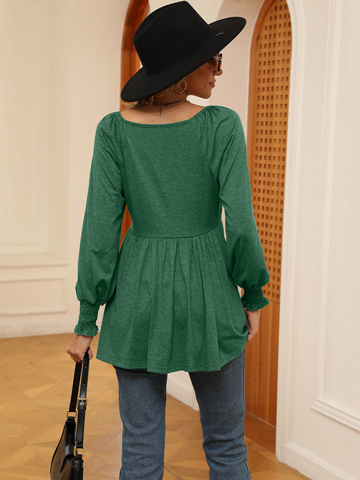 V-Neck Lantern Sleeve Blouse - Women’s Clothing & Accessories - Shirts & Tops - 28 - 2024