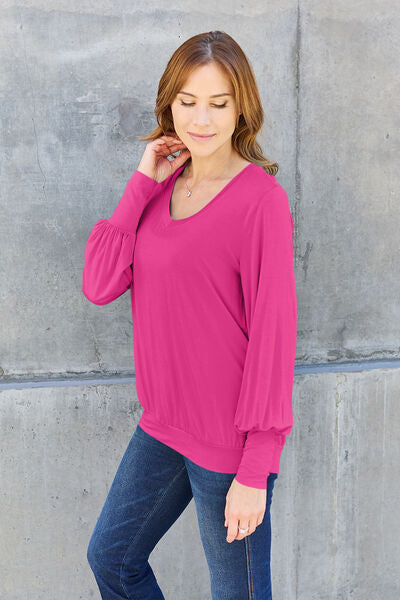V-Neck Lantern Sleeve Blouse - Women’s Clothing & Accessories - Shirts & Tops - 31 - 2024