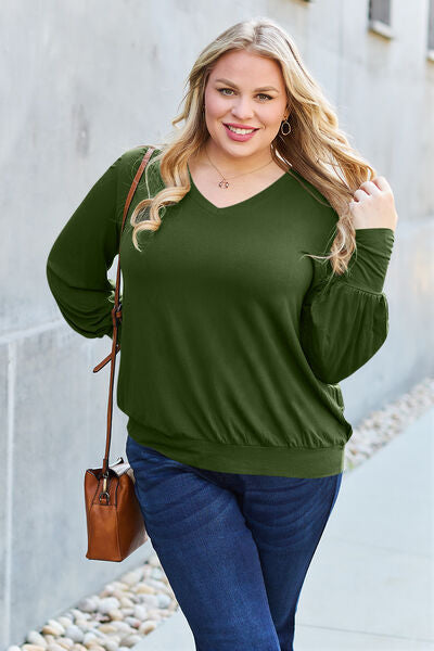 V-Neck Lantern Sleeve Blouse - Women’s Clothing & Accessories - Shirts & Tops - 19 - 2024