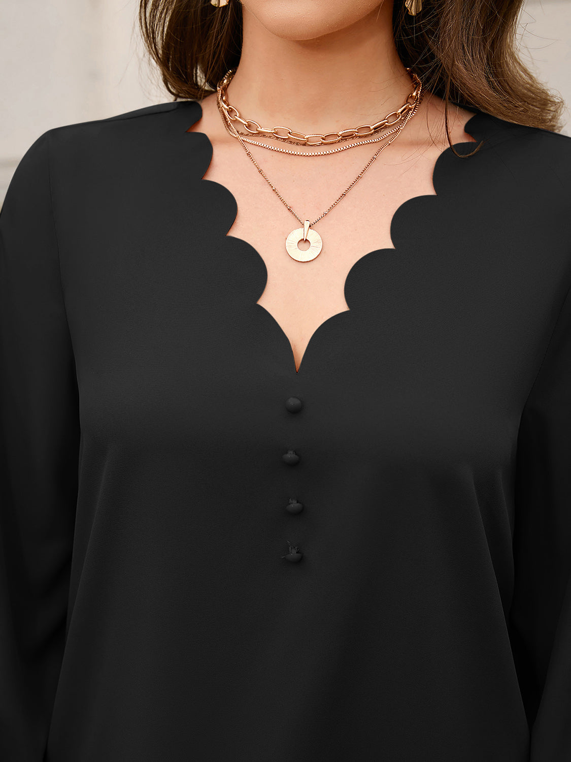 V-Neck Long Sleeve Blouse - Women’s Clothing & Accessories - Shirts & Tops - 12 - 2024