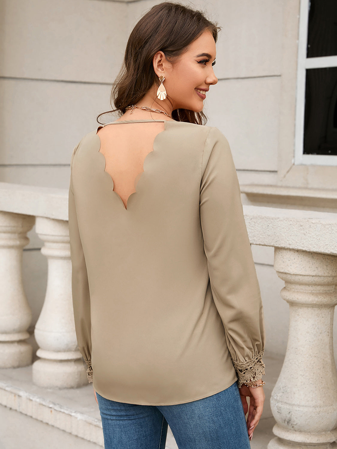V-Neck Long Sleeve Blouse - Women’s Clothing & Accessories - Shirts & Tops - 2 - 2024