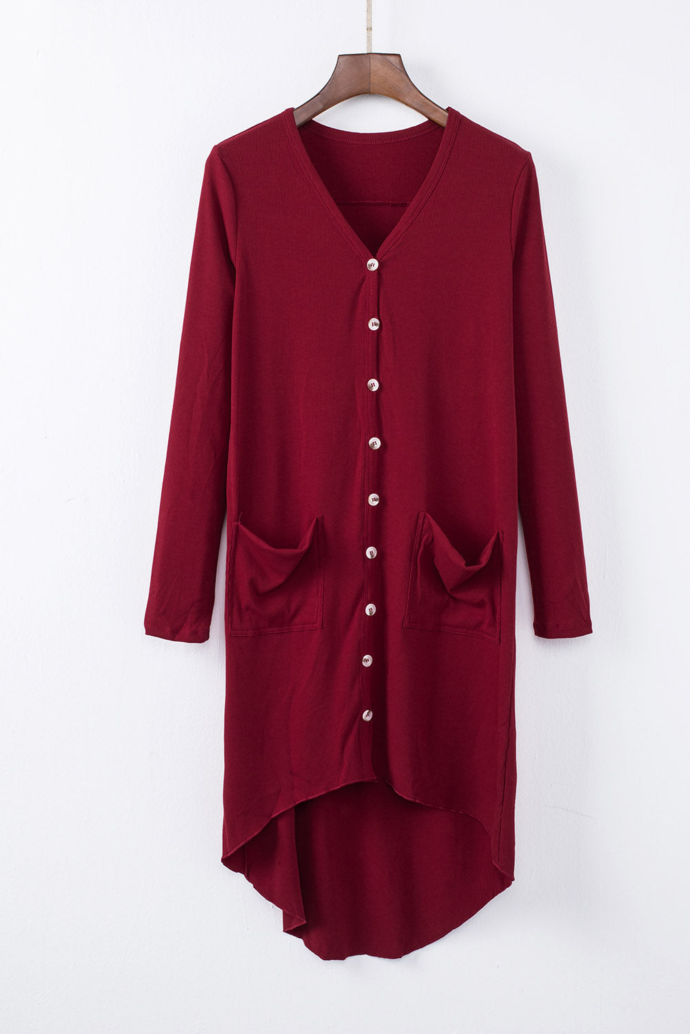 V-Neck Long Sleeve Cardigan with Pocket - Women’s Clothing & Accessories - Shirts & Tops - 15 - 2024