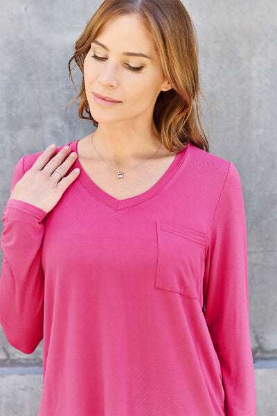 V-Neck Long Sleeve Top - Women’s Clothing & Accessories - Shirts & Tops - 12 - 2024