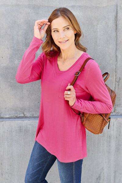 V-Neck Long Sleeve Top - Women’s Clothing & Accessories - Shirts & Tops - 8 - 2024