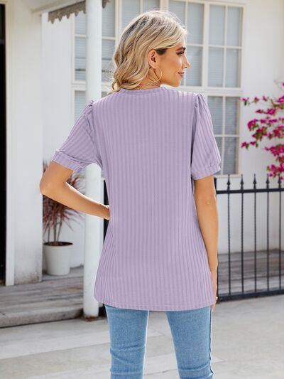 V-Neck Short Sleeve Blouse - Women’s Clothing & Accessories - Shirts & Tops - 4 - 2024