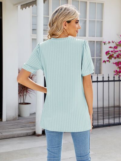 V-Neck Short Sleeve Blouse - Women’s Clothing & Accessories - Shirts & Tops - 24 - 2024