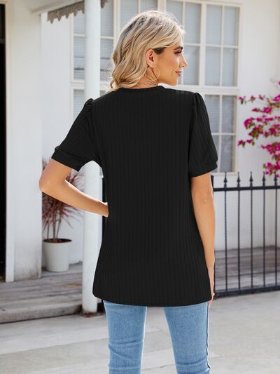 V-Neck Short Sleeve Blouse - Women’s Clothing & Accessories - Shirts & Tops - 20 - 2024